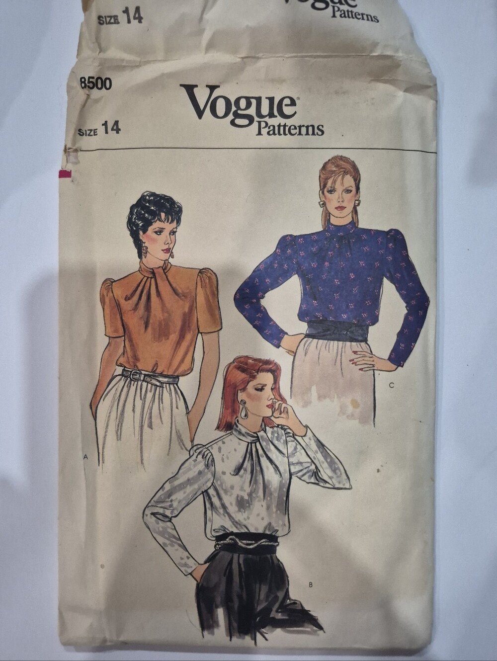 Vintage Vogue Sewing Pattern Size 14 Misses Blouse
